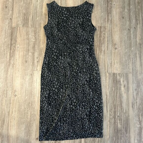 Valerie Bertinelli Black Silver Sz 8 Sparkly Glamour Dress Bodycon Party - Picture 6 of 7